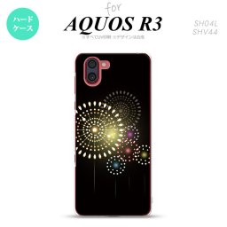 SH-04L SHV44 R3 AQUOS R3 スマホケース カバー 花火 大玉 黒 nk-r3-215