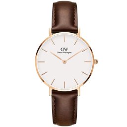 ２年保証 送料無料 新品 Daniel Wellington ダニエル ウェリントン DW 腕時計 32mm PETITE BRISTOL ペティット ブリストル DW00100171 DW00600171 レディース ステンレス レザー ブラウン ローズゴールド ホワイト 女性 ギフト プレゼント クォーツ 電池式