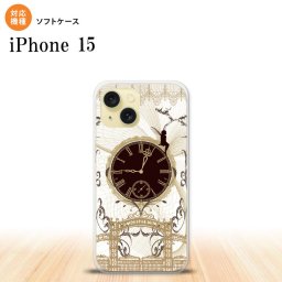 iPhone15 iPhone15 スマホケース 背面ケースソフトケース 時計 妖精 黒 茶 2023年 9月発売 nk-i15-tp1253