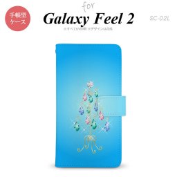 Galaxy Feel 2 手帳型 スマホ ケース カバー ギャラクシー ツリーイヤリング 青【ギャラクシー フィール 2,Galaxy,Feel,2,docomo,ドコモ,メール便 送料無料】