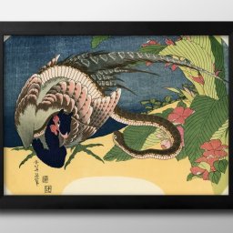葛飾北斎 雉子 蛇 A3 サイズ ポスター アート おしゃれ 絵画 インテリア 北欧 イラスト マット紙 艶消し アートパネル 額 フレーム デザイン 壁掛け ギフト 新築祝い ディスプレイ 引越し祝い　新生活　空間デザイン 