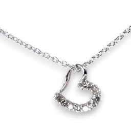 SV 天然ダイヤモンド10石 オープンハートネックレスペンダントSILVER925
