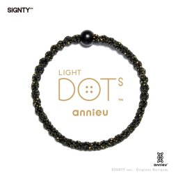 アンニュ 美容師考案 ヘアゴム【ブラック・ドット/ラメ織り】light dots annieu やさしく結ぶ 髪 ゴム 金ラメ　からみにくい ヘアアクセサリー ミサンガ ブレスレット ハンドメイド かわいい おしゃれ 大人っぽい　シンプル　ギフト プレゼント 日本製 人気 ブランド 定番
