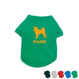 「柴犬」シルエット名入れドッグTシャツ 小型犬 中型犬 犬服 ペットウェア omdn ネームプリント お名前 愛犬グッズ ネームタグ ドッグウエア【EDT】【city】