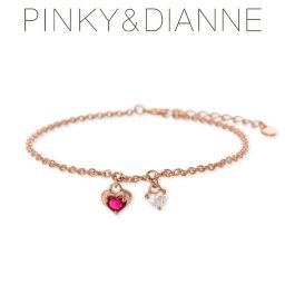 Pinky&Dianne ピンキーアンドダイアン シルバー ブレスレット キュービック ピンク 彼女 レディース