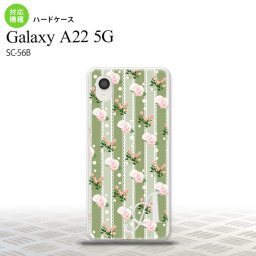 SC-56B Galaxy A22 スマホケース ハードケース 花柄 バラ レース 緑 +アルファベット メンズ レディース nk-a22-258i