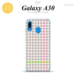 SCV43 Galaxy A30 SCV43 スマホケース ソフト カバー 花十時 ふんわり グレー nk-scv43-tp1354