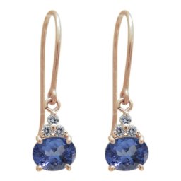 オーバル シンプル ピアス タンザナイトピアス 10金 一粒