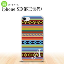 iPhoneSE 3 iPhoneSE 3 スマホケース ハードケース エスニック ボーダー カラフル +アルファベット メンズ レディース nk-ise3-1565i