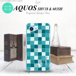 【SHV38】【スマホケース/スマホカバー】【アクオス セリエ ミニ】SHV38 スマホケース AQUOS SERIE mini ケース アクオス セリエ ミニ イニシャル スクエア ターコイズ nk-shv38-1017ini【メール便送料無料】
