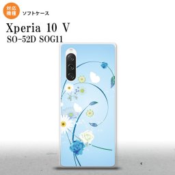 Xperia10V Xperia10V スマホケース 背面ケースソフトケース 花柄 ミックス A 青 2023年 7月発売 nk-xp105-tp272