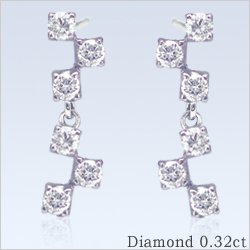 K18YG/PG/WG【0.32ct】ダイヤモンド スウィングピアス『La Luisante 12diamond』 [SIクラス] 透明感溢れるダイヤモンド トリロジー 揺れるピアス 記念日 プレゼント 18金 18K ゴールド【送料無料】      LP-0334B