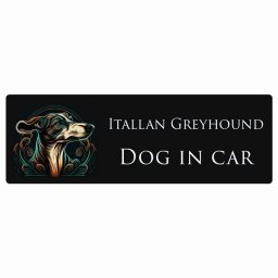 ドッグ カーステッカー イラスト付 Dog in Car イタリアングレーハウンド Aタイプ セーフティサイン 犬種別 長方形 15x5cm シール リア あおり運転対策 Dog Sticker 屋外 屋内 防水 かわいい おしゃれ 安全対策 カーサイン