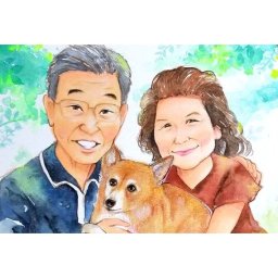 夫婦の似顔絵 両親 ペット プレゼント お祝い 記念 ギフト ずっと飾れる飽きない作風の似顔絵。女性に人気です あきよ