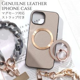 iphone13 ケース 本革 リング付き iphone13mini iphone13Pro iphone13ProMAX MagSafe マグセーフ対応 レザー ショート ストラップ アイフォン 13 13mini 13pro 13promax ストラップ付き ハンド 手首 magsafe対応 スマホリング スタンド 13mini 可愛い メタリック 送料無料