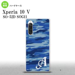 Xperia10V Xperia10V スマホケース 背面ケース ハードケース タイガー 迷彩 A 青 +アルファベット 2023年 7月発売 nk-xp105-1167i