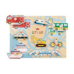 木のパズル わくわくのりもの 図形パズル 知育玩具 幼児の誕生日プレゼント クリスマスプレゼント