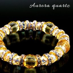 オーロラクォーツ黄水晶ブレス [ ブレスレット イエロー シルバー オーロラ水晶 虹色 黄水晶 白水晶 シンプル レディース 水晶 開運アクセサリー 幸福 開運 プレゼント ギフト 贈り物 日本製 国内産 国産品 ]