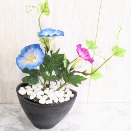 造花アレンジフラワー　夏アレンジ　朝顔アレンジ　和風アレンジ　初夏　【触媒加工品】送料無料　母の日ギフト
