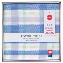 【ギフト対応無料】今治ガーゼタオルハンカチ(チェック) ブルー (TQS0602101) ※送料無料(ポスト投函)