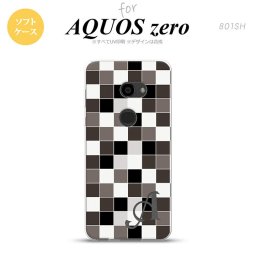 AQUOS zero アクオス ゼロ 801SH スマホケース カバー ソフトケース スクエア グレー イニシャル 対応 nk-801sh-tp1016i[スマホ,スマホケース,スマホカバー,ケース,カバー,ジャケット]