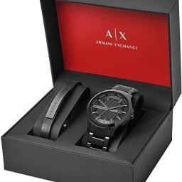 2年保証 新品 ARMANI EXCHANGE アルマーニエクスチェンジ 腕時計 ブレスレット A|X AX7101 ギフトセット メンズ ブラック クォーツ 電池式