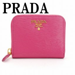【イタリア買付】プラダ 財布 PRADA 1MM268-2EZZ-F0505 コインケース 小銭入れ ラウンドファスナー ピンク レザー ブランド 人気
