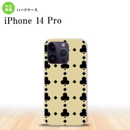 iPhone14 Pro iPhone14 Pro スマホケース 背面ケース ハードケース トランプ クラブ ベージュ 黒 2022年 9月発売 nk-i14p-533