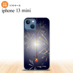 iPhone13mini iPhone13 mini ケース ソフトケース 花火 線香花火 紺 iPhone ミニ 5.4インチ  おしゃれ かわいい メンズ レディース キッズ デザインたくさん nk-i13m-tp322