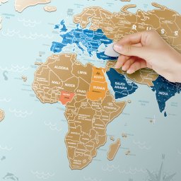 【ウクライナギフトブランド 1DEA.me】トラベルマップ スクラッチポスター　世界地図　 Travel Map Holiday Lagoon World ◇