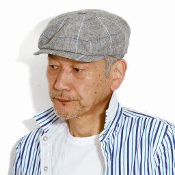 春 ハンチング 夏 カシュケット 帽子 チェック柄 ブランド 海外 ポーランド 麻 リネン素材 8パネルハンチング 58cm 60cm 62cm サイズ調整 グレー 30代 40代 50代 60代 ファッション 父の日 ギフト プレゼント ラッピング 敬老の日
