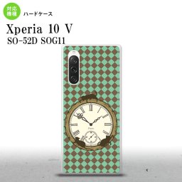 Xperia10V Xperia10V スマホケース 背面ケース ハードケース 時計 チェック 緑 2023年 7月発売 nk-xp105-1223