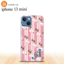 iPhone13mini iPhone13 mini ケース ソフトケース 花柄 バラ レース ピンク +アルファベット iPhone ミニ 5.4インチ  おしゃれ かわいい メンズ レディース キッズ デザインたくさん nk-i13m-tp269i
