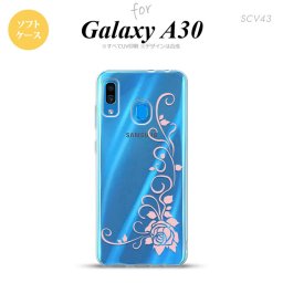 SCV43 Galaxy A30 SCV43 スマホケース ソフト カバー バラ B クリア ピンク nk-scv43-tp1071