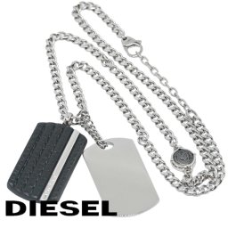 DIESEL ディーゼル ペンダント ネックレス DX1040040 ダブルプレート ステンレス メンズ 新品 海外正規品 無料ラッピング可