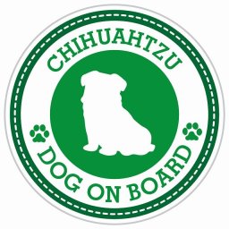 セーフティサイン ステッカー Dog on board CHIHUAHTZU チワズー グリーン 直径13cm あおり運転 対策 カーステッカー 煽り運転対策 自動車用 屋外 屋内 防水 かわいい おしゃれ 安全対策 カーサイン 肉球マーク
