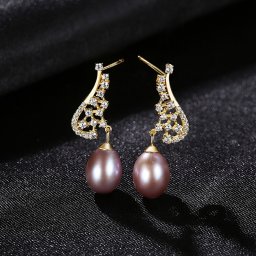 ピアス 両耳用 淡水パール ホワイト ピンク パープル シルバー925 シルバーとイエローゴールド スタッド 中粒 揺れる ゆれる 大人 おしゃれ きれいめ pe0300