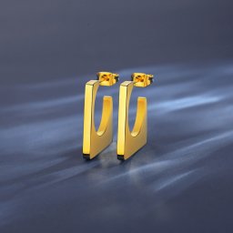 ピアス 両耳用 レディース 石なし ステンレス イエローゴールド te21102703