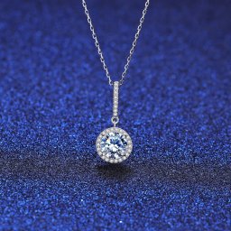 ネックレス レディース モアサナイト ホワイト シルバー925 シルバー 1ct msn22052435