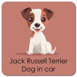 Jack Russell Terrier ジャックラッセルテリア カーサイン 車 マグネット 強力 13x13cm 正方形 パステル くすみカラー スタイル アニメ風 マグネットステッカー 犬 かっこいい おしゃれ 安全対策 煽り運転 屋外 防水 屋内