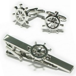 鎌倉カフス工房 舵モチーフカフス ネクタイピンセットネクタイピン・メンズ cf1471sc011 結婚式 旦那 プレゼント ギフト 彼氏 父の日 誕生日プレゼント