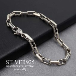 シルバー925 デザインチェーンブレスレット ユニークチェーンブレスレット 法具 梵字 メンズ 男性 お洒落 人気 トレンド 流行り 金属アレルギー対応 父の日