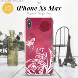 iPhoneXsMax iPhone XS Max スマホケース ソフトケース 蝶と花 ピンク メンズ レディース nk-ixm-tp1542