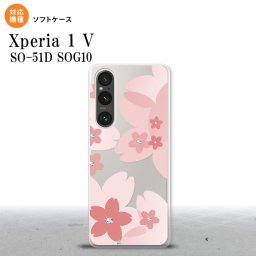 Xperia 1V Xperia 1V スマホケース 背面ケースソフトケース 花柄 サクラ B ピンク 2023年 6月発売 nk-xp15-tp058
