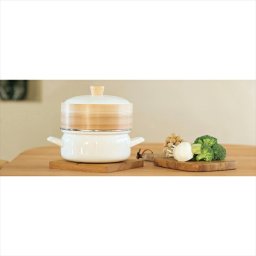 「せいろ付きホーロー鍋18cm」ホワイト SER-18W.W  キッチン キッチン雑貨  内祝 内祝い お祝 御祝 記念品 出産内祝い プレゼント 快気祝い 粗供養 引出物