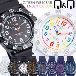 CITIZEN シチズン Q&Q カラフルウォッチ 腕時計 10気圧防水 ラバー メンズ レディース キッズ 子供 ユニセックス ダイバーズモデル　QQ022