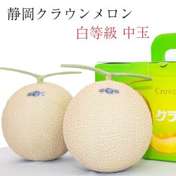 送料無料 クラウンメロン 並 白等級 中玉 1.3kg前後 2玉入り 産地直送 静岡クラウンメロン 静岡県産 マスクメロン メロン高級フルーツ メロン専門店　お中元 卒業 入学 贈答 お祝い プレゼント