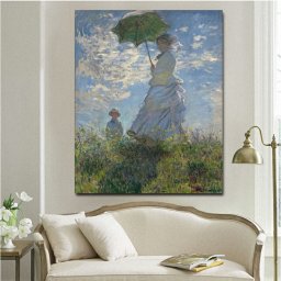 父の日 母の日　モネ 散歩、日傘をさす女 油絵 風景画 壁掛け 名画 ファブリック パネル オシャレ インテリア アートパネル リビング プレゼント アートフレーム 送料無料