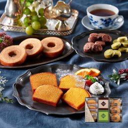 神奈川 「YOKOHAMA NO KAZE」 プレミアム焼菓子ギフト（バウムクーヘン3個、カットケーキ(レモン・オレンジ)各2個、チョコクッキー1袋、抹茶クッキー1袋） 詰め合わせ クッキー チョコレート 抹茶 カットケーキ レモン オレンジ バウムクーヘン レモンケーキ オレンジケーキ チョコクッキー 抹茶クッキー 焼き菓子 焼菓子 セット