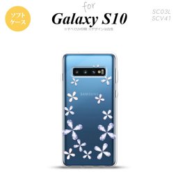SC-03L SCV41 Galaxy S10 スマホケース ソフトケース 花柄 カット 紫 メンズ レディース nk-s10-tp077